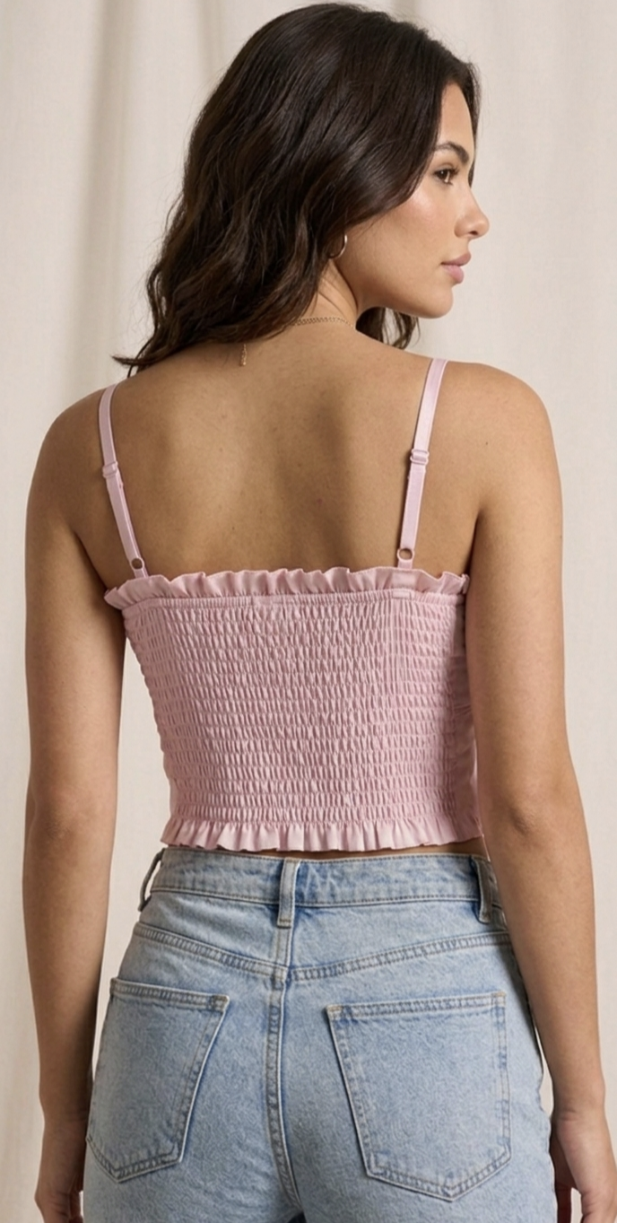 Floral knot top- Blush Pink