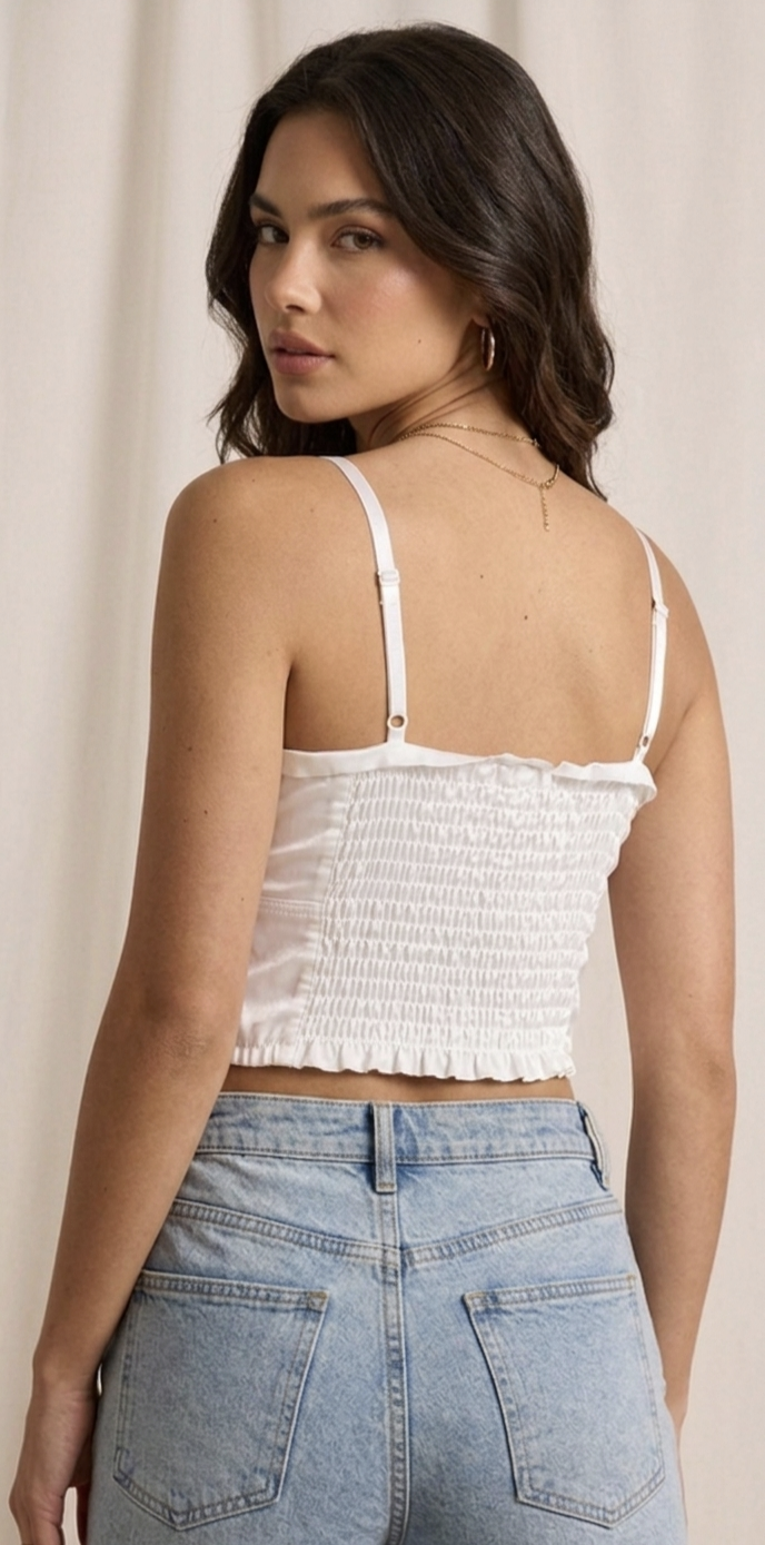 Floral knot top - White