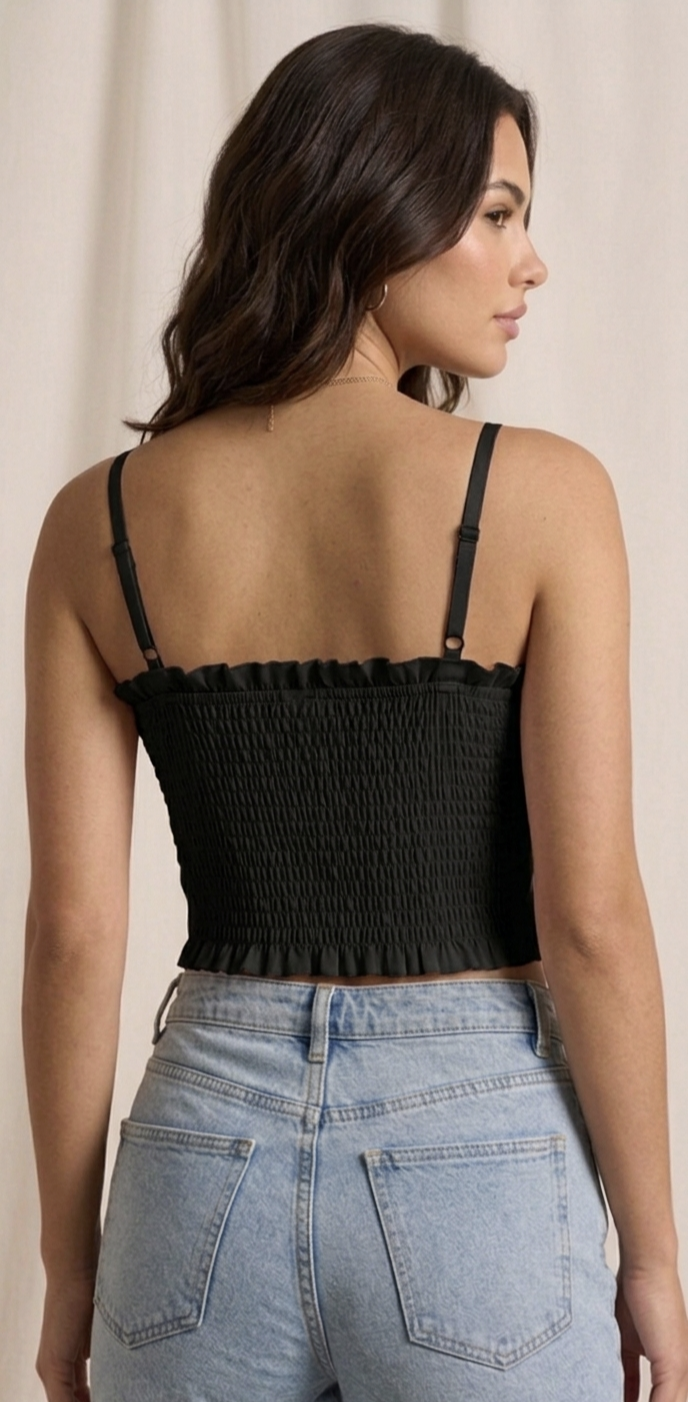 Floral knot top - Black