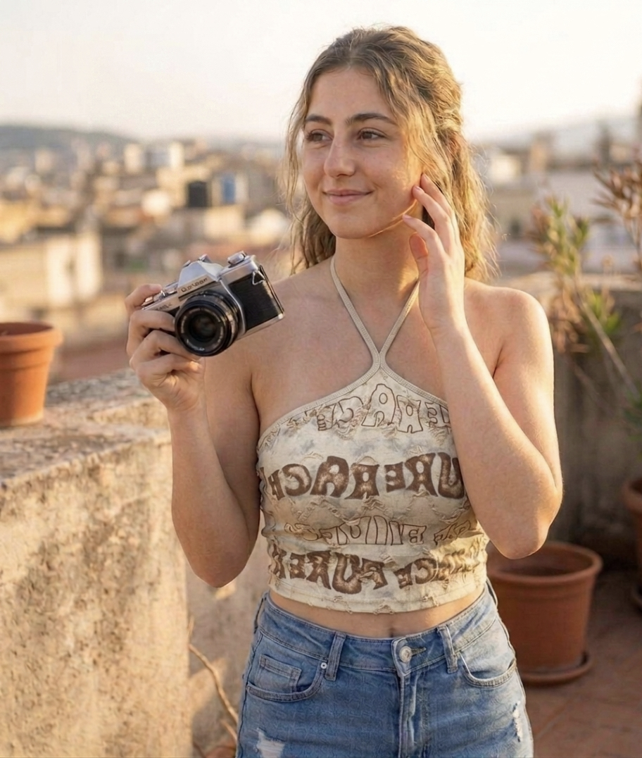 Vintage Graphic halter neck top- Bown